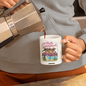 Summer Flamingo Pink Coffee Mug Tropical Palm Tree Beach Vacation TS14 Print Your Wear