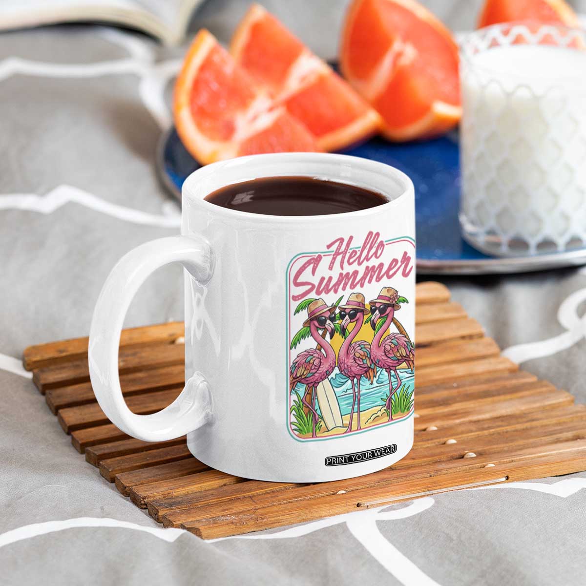 Summer Flamingo Pink Coffee Mug Tropical Palm Tree Beach Vacation TS14 Print Your Wear