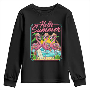 Summer Flamingo Pink Youth Sweatshirt Tropical Palm Tree Beach Vacation TS14 Black Print Your Wear