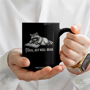 Feral But Well Read Coffee Mug Funny Raccoon Reading Book Lover TS14 Print Your Wear