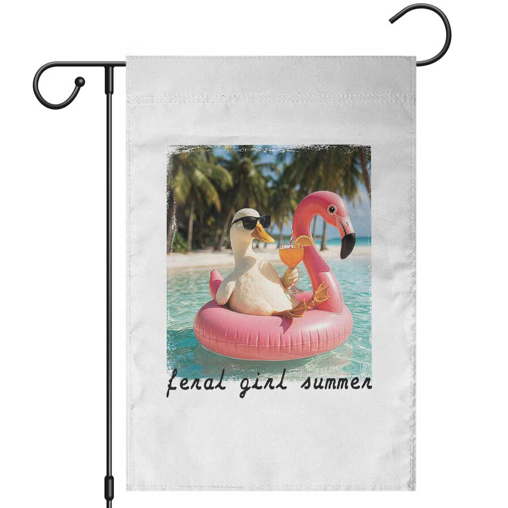 Feral Girl Summer Garden Flag Silly Goose Summer Beach Meme TS14 White Print Your Wear