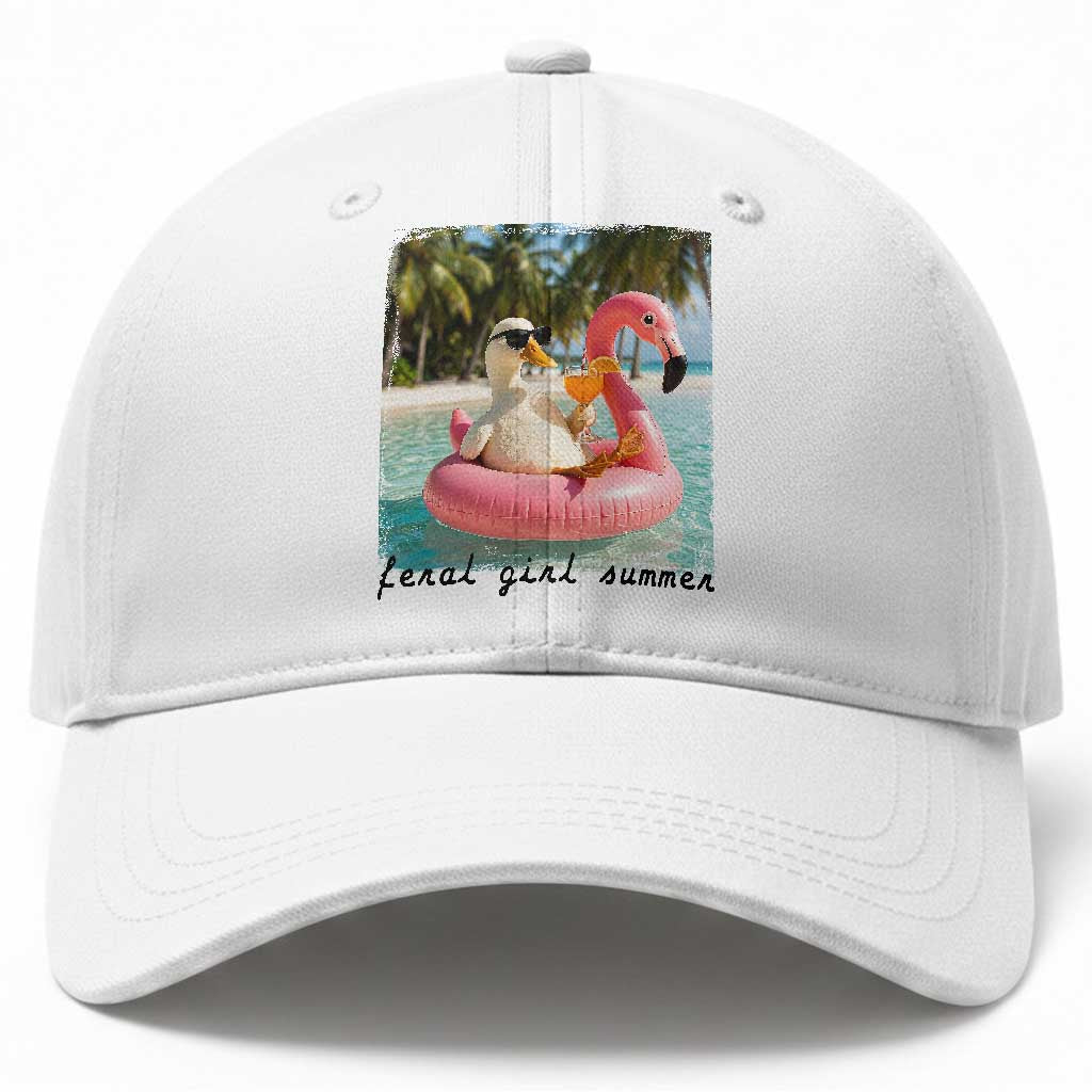 Feral Girl Summer Baseball Cap Silly Goose Summer Beach Meme TS14 Print Your Wear