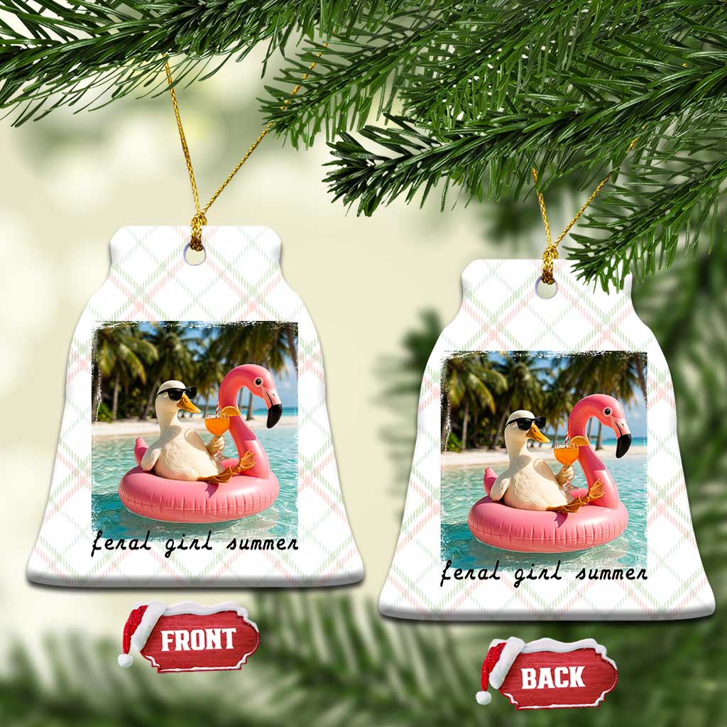 Feral Girl Summer Ceramic Ornament Silly Goose Summer Beach Meme TS14 Print Your Wear