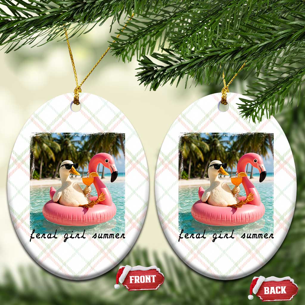 Feral Girl Summer Ceramic Ornament Silly Goose Summer Beach Meme TS14 Print Your Wear