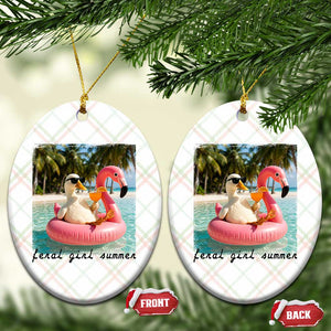 Feral Girl Summer Ceramic Ornament Silly Goose Summer Beach Meme TS14 Print Your Wear