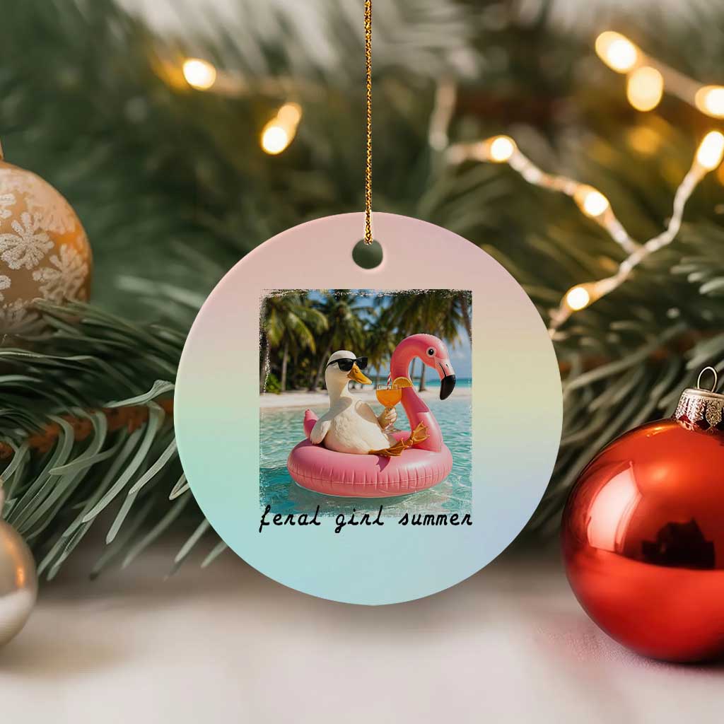 Feral Girl Summer Ceramic Ornament Silly Goose Summer Beach Meme TS14 1pc Pastel Print Your Wear