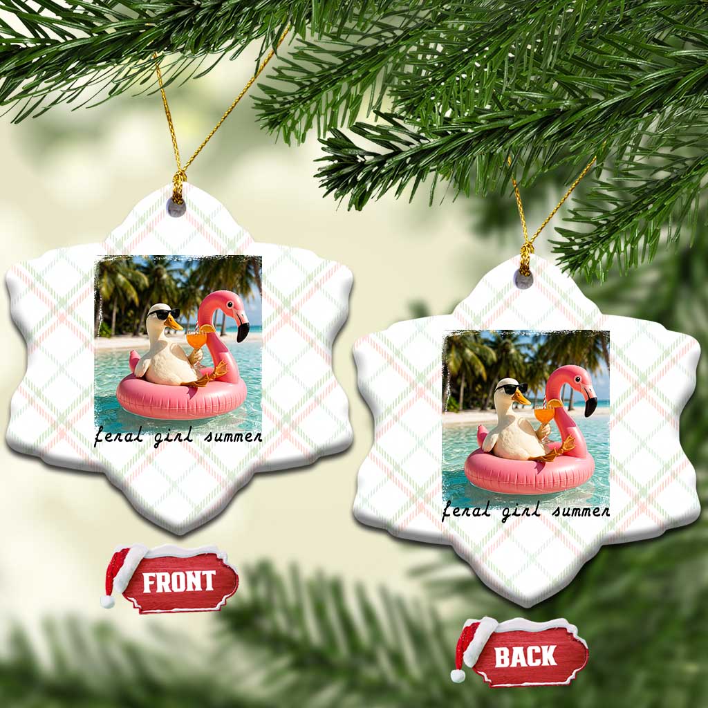 Feral Girl Summer Ceramic Ornament Silly Goose Summer Beach Meme TS14 Print Your Wear