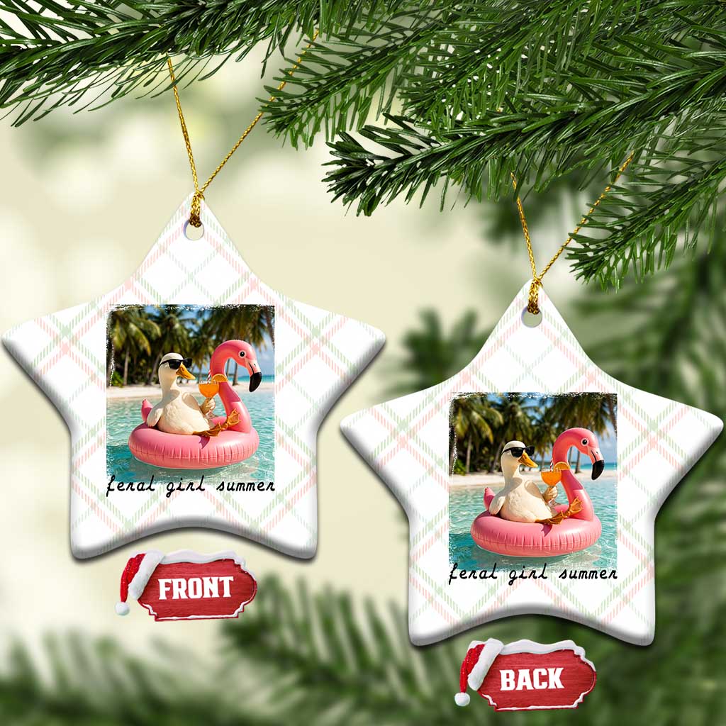 Feral Girl Summer Ceramic Ornament Silly Goose Summer Beach Meme TS14 Print Your Wear