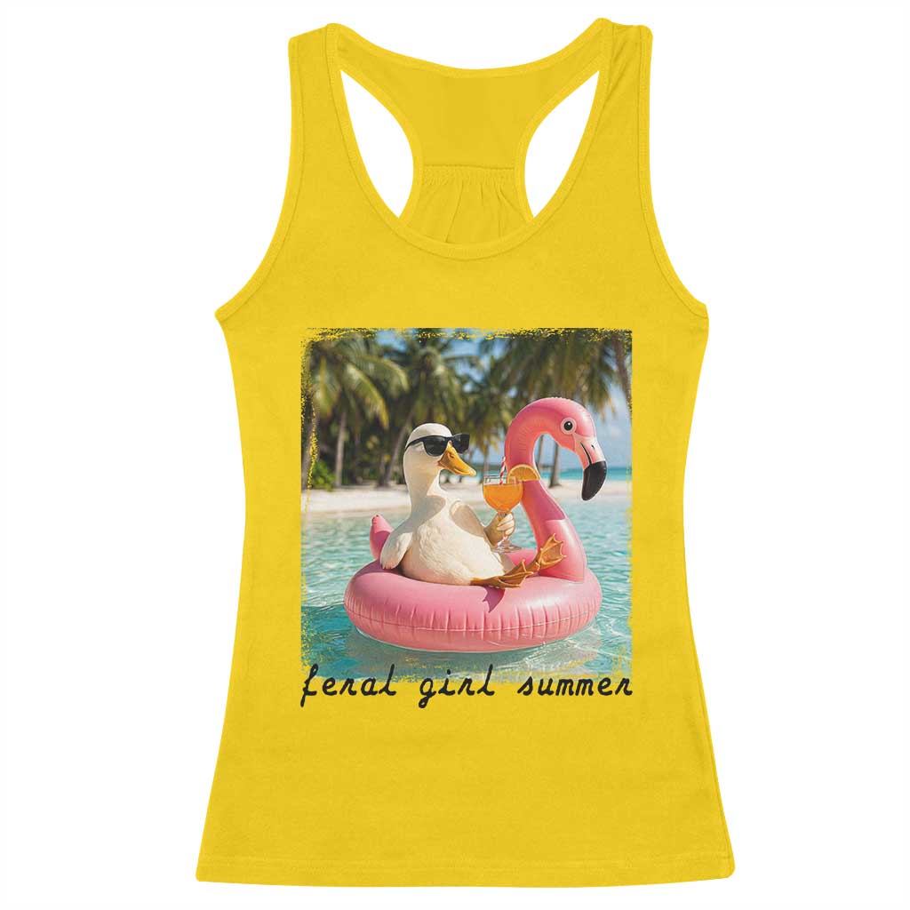 Feral Girl Summer Racerback Tank Top Silly Goose Summer Beach Meme TS14 Daisy Print Your Wear