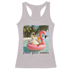 Feral Girl Summer Racerback Tank Top Silly Goose Summer Beach Meme TS14 Ice Gray Print Your Wear