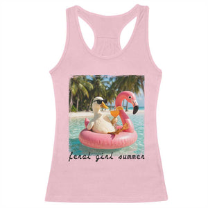 Feral Girl Summer Racerback Tank Top Silly Goose Summer Beach Meme TS14 Light Pink Print Your Wear