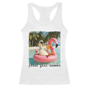Feral Girl Summer Racerback Tank Top Silly Goose Summer Beach Meme TS14 White Print Your Wear