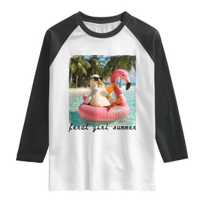 Feral Girl Summer Raglan Shirt Silly Goose Summer Beach Meme TS14 White Black Print Your Wear