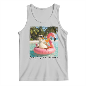 Feral Girl Summer Tank Top Silly Goose Summer Beach Meme TS14 Ash Print Your Wear