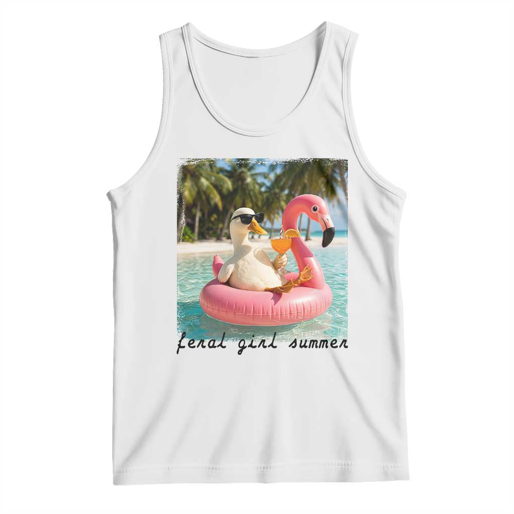 Feral Girl Summer Tank Top Silly Goose Summer Beach Meme TS14 White Print Your Wear