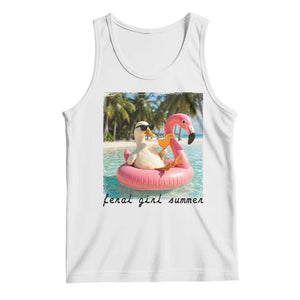 Feral Girl Summer Tank Top Silly Goose Summer Beach Meme TS14 White Print Your Wear