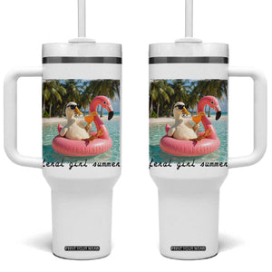 Feral Girl Summer Tumbler With Handle Silly Goose Summer Beach Meme TS14 One Size: 40 oz White Print Your Wear