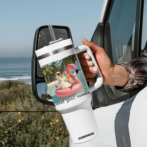 Feral Girl Summer Tumbler With Handle Silly Goose Summer Beach Meme TS14 Print Your Wear