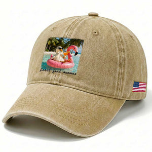 Feral Girl Summer Washed Cotton Baseball Cap Silly Goose Summer Beach Meme TS14 Print Your Wear