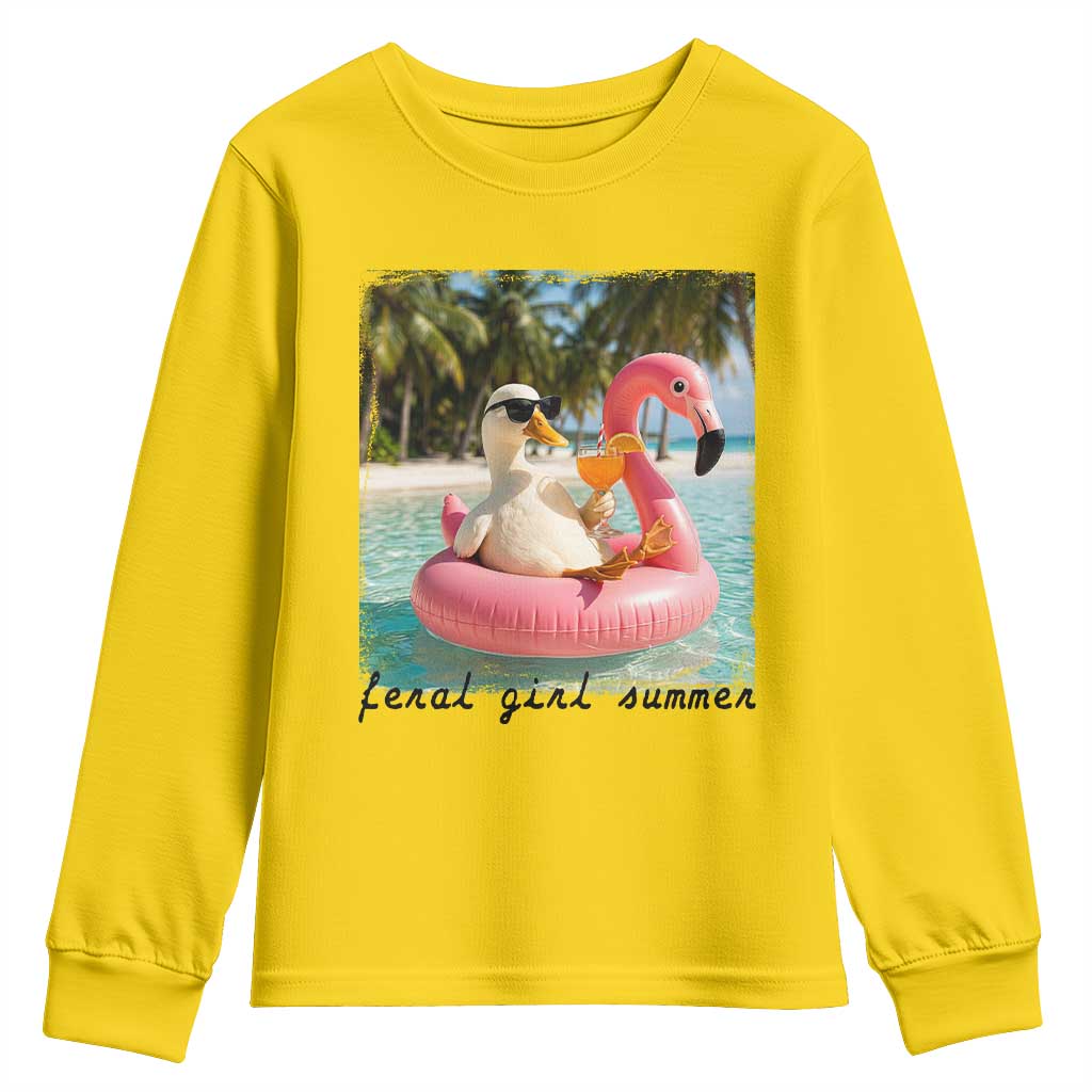 Feral Girl Summer Youth Sweatshirt Silly Goose Summer Beach Meme TS14 Daisy Print Your Wear