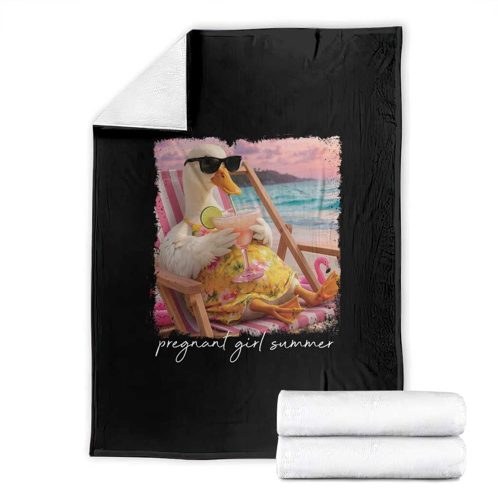 Pregnant Girl Summer Throw Blanket Silly Goose Mom Baby Announcement TS14 Black Print Your Wear