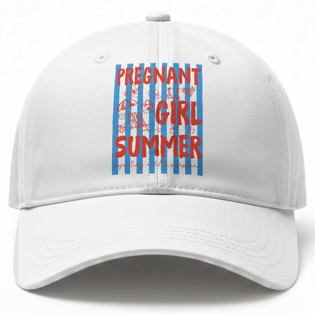 Pregnant Girl Summer Baseball Cap Funny Beach Pregnancy Announcement TS14 Print Your Wear