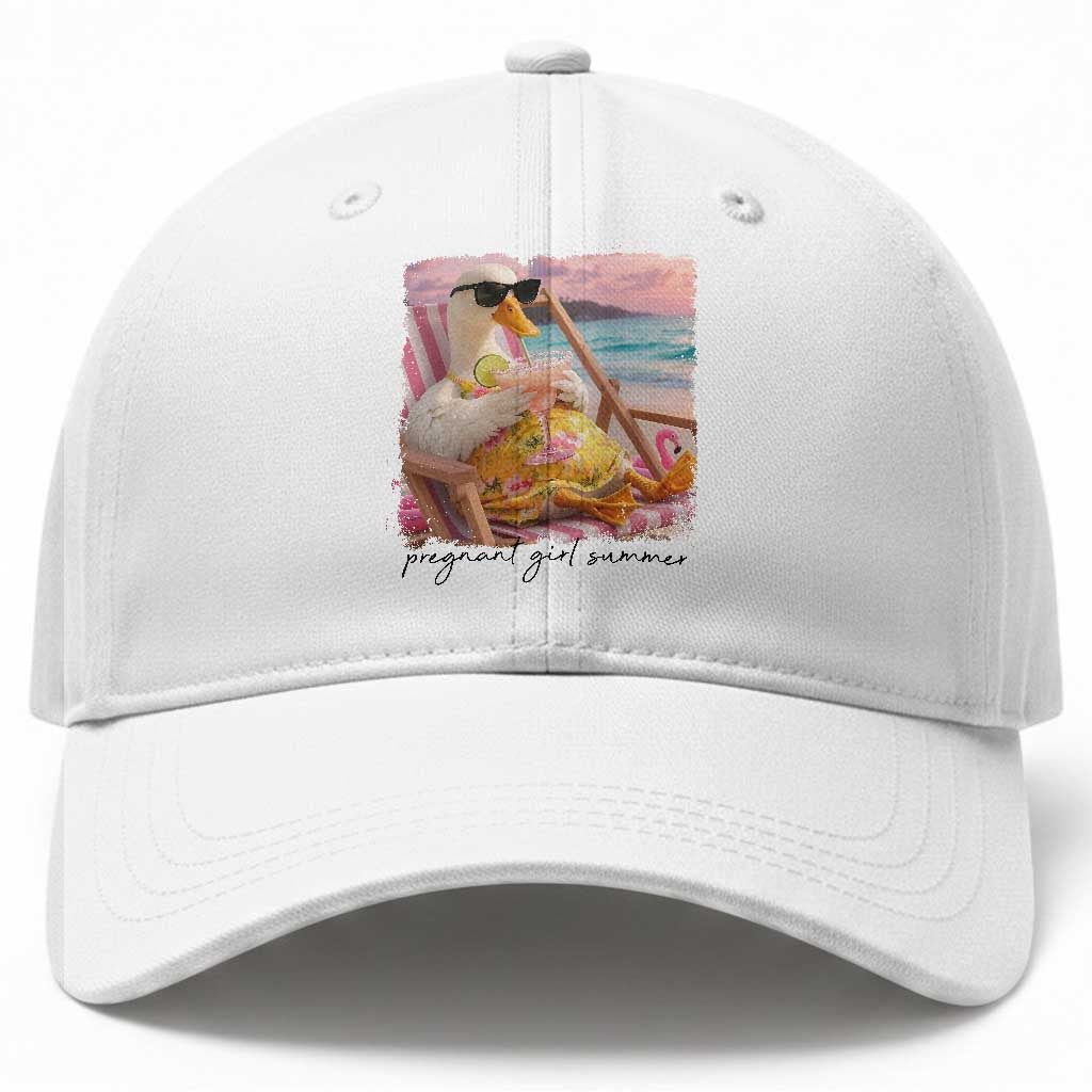 Pregnant Girl Summer Goose Mom Baseball Cap Funny Pregnancy Announcement TS14 Print Your Wear