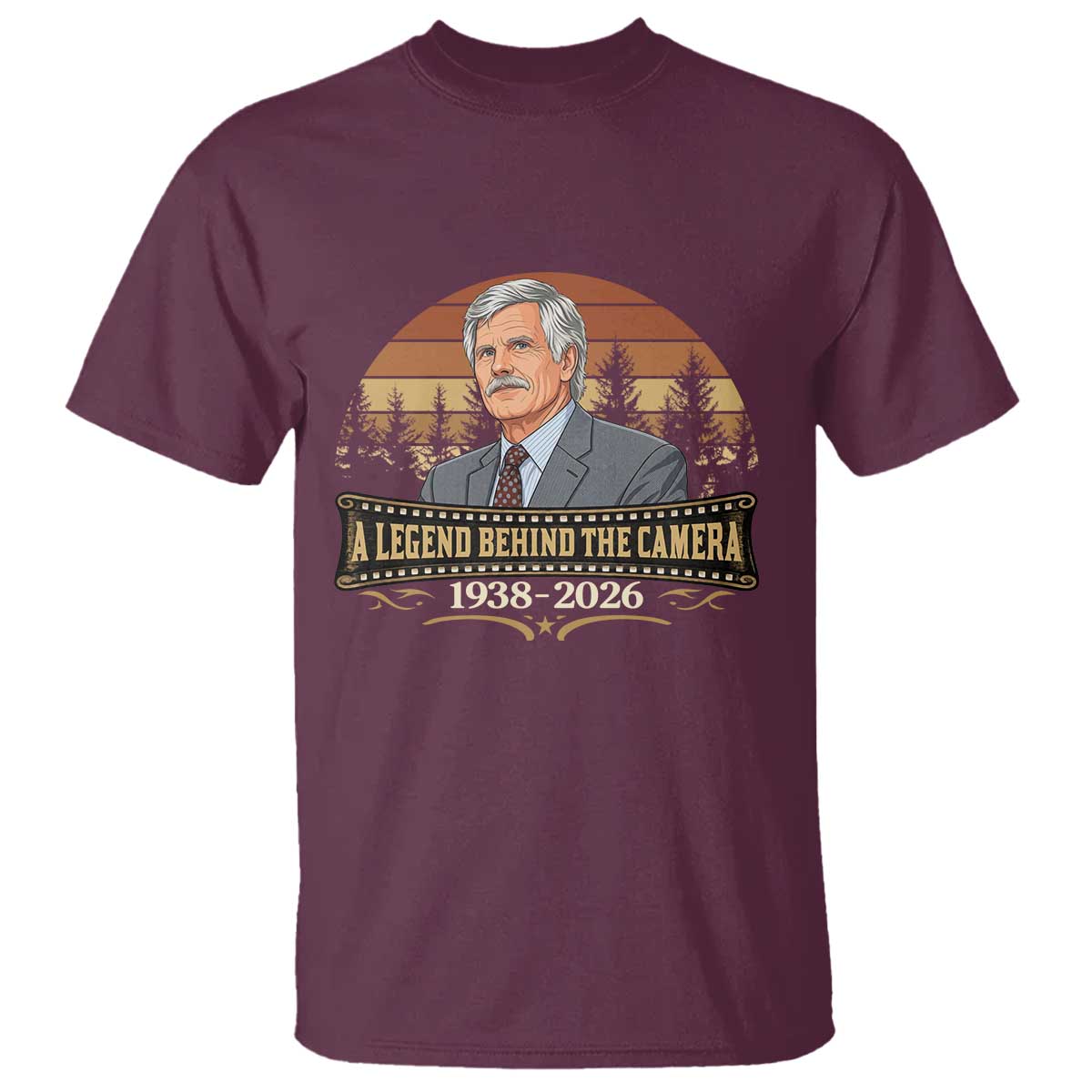 Media Mogul Turner Memorial T Shirt A Legend Behind The Camera TS14 Maroon Print Your Wear
