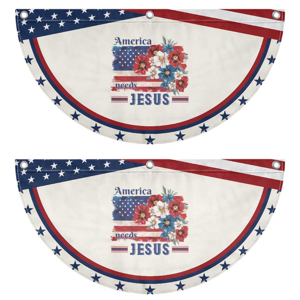 America Needs Jesus Patriotic Fan Flag Christian Floral US Flag 4th of July TS14 2pcs pack Classic Beige Print Your Wear