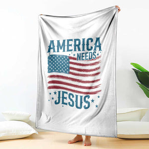 America Needs Jesus Throw Blanket 4th of July Christian TS14 Print Your Wear