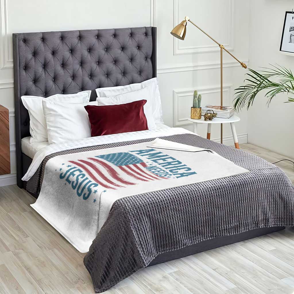 America Needs Jesus Throw Blanket 4th of July Christian TS14 Print Your Wear