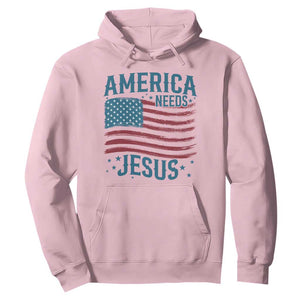 America Needs Jesus Hoodie 4th of July Christian TS14 Light Pink Print Your Wear