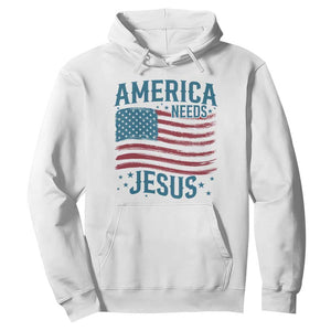 America Needs Jesus Hoodie 4th of July Christian TS14 White Print Your Wear