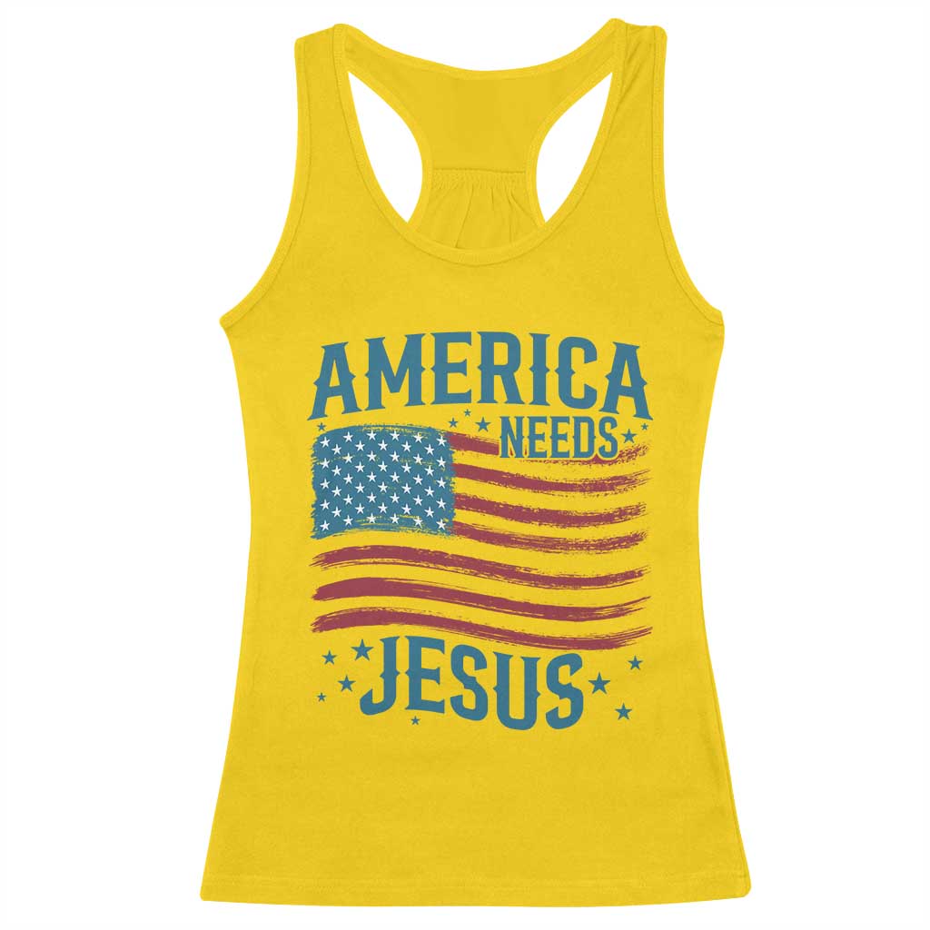 America Needs Jesus Racerback Tank Top 4th of July Christian TS14 Daisy Print Your Wear