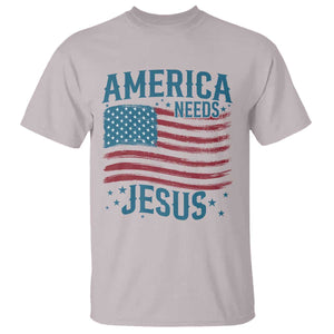 America Needs Jesus T Shirt 4th of July Christian TS14 Ice Gray Print Your Wear