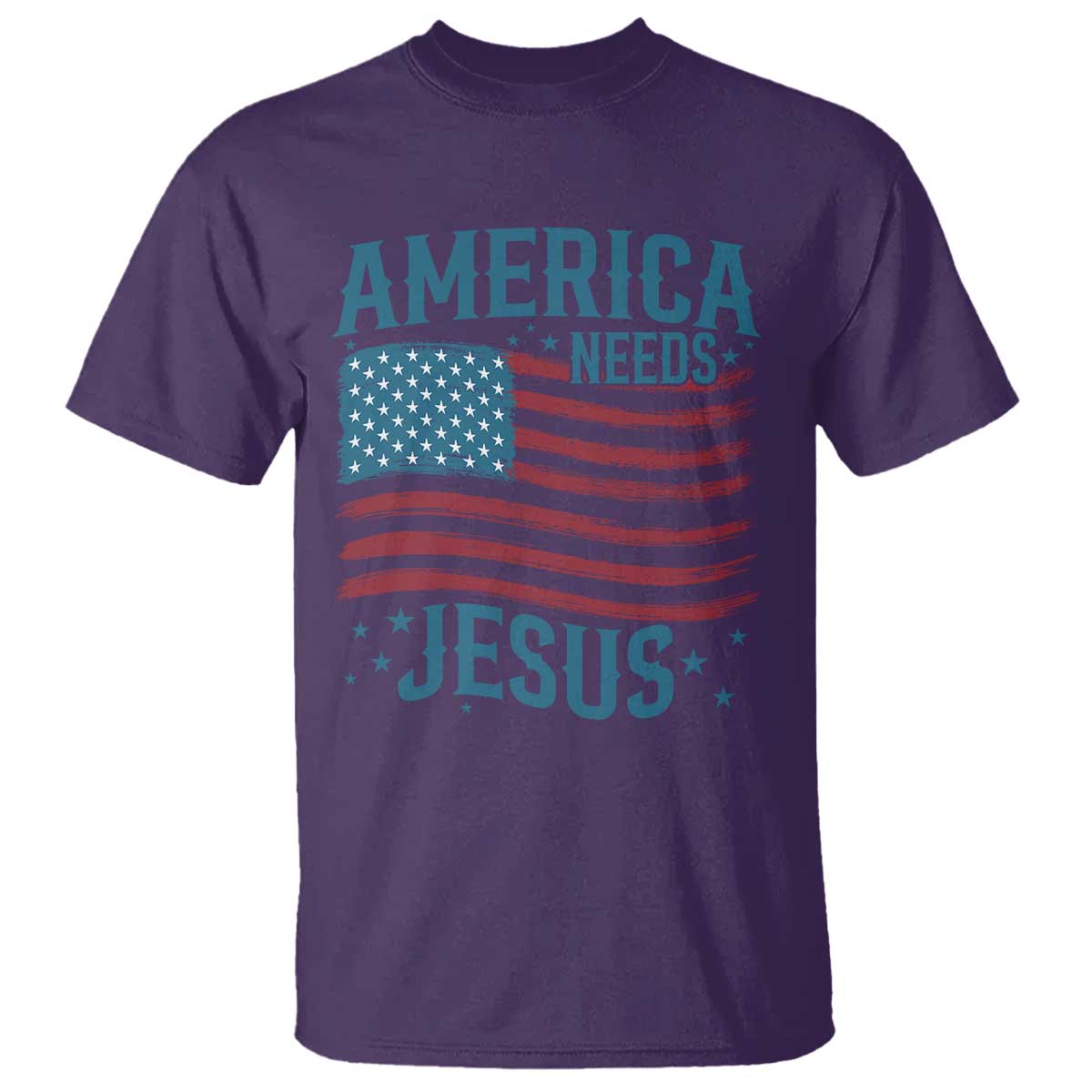 America Needs Jesus T Shirt 4th of July Christian TS14 Purple Print Your Wear