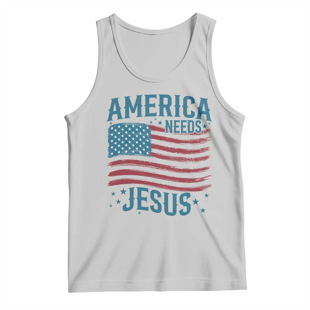 America Needs Jesus Tank Top 4th of July Christian TS14 Ash Print Your Wear