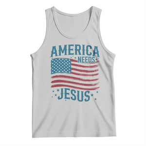 America Needs Jesus Tank Top 4th of July Christian TS14 Ash Print Your Wear