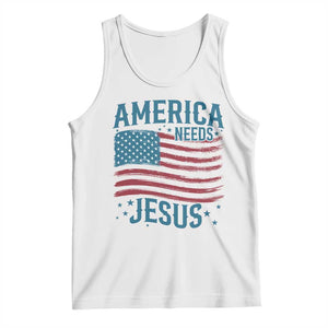 America Needs Jesus Tank Top 4th of July Christian TS14 White Print Your Wear