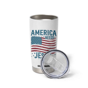 America Needs Jesus Tumbler Cup 4th of July Christian TS14 Print Your Wear