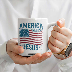 America Needs Jesus Coffee Mug 4th of July Christian TS14 Print Your Wear