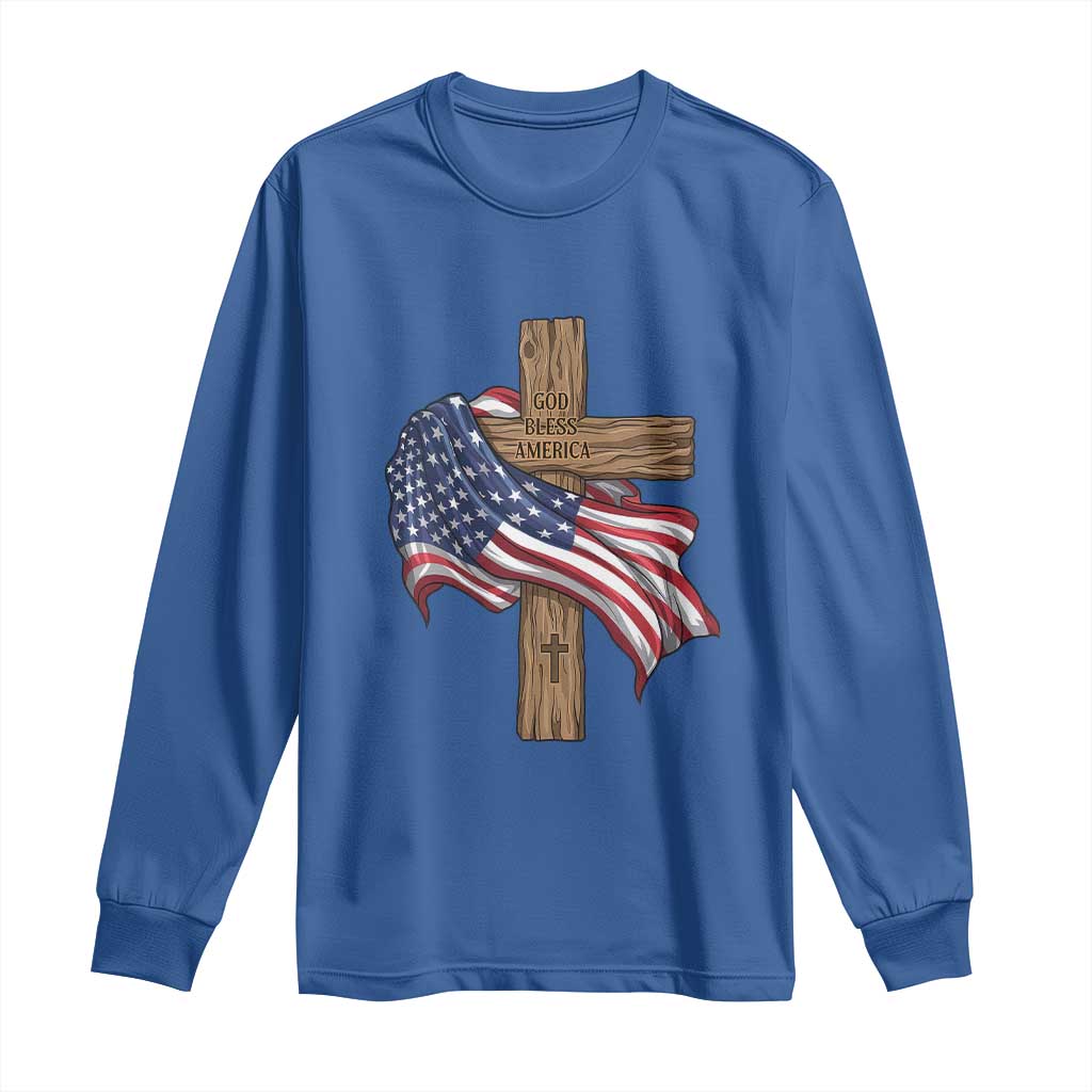God Bless America 250 Years Long Sleeve Shirt 4th of July Christian Jesus TS14 Royal Blue Print Your Wear