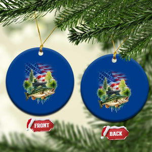 Bass Fishing Patriotic American Flag Ceramic Ornament TS14 1pc Blue Print Your Wear