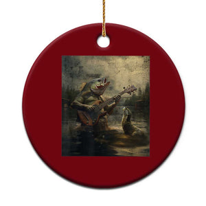 Weird Bass Fish Playing Bass Guitar Ceramic Ornament Funny Cursed Meme TS14 1pc Red Print Your Wear