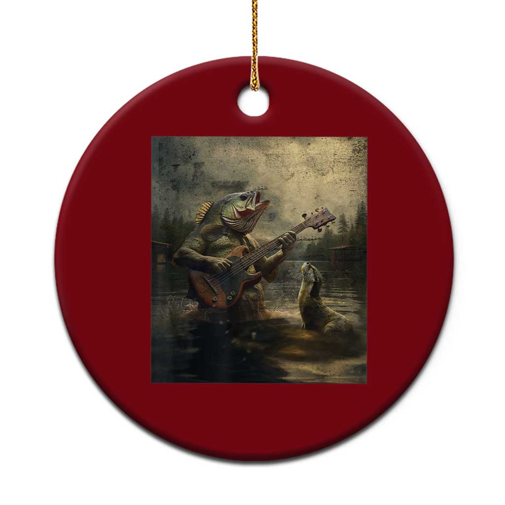 Weird Bass Fish Playing Bass Guitar Ceramic Ornament Funny Cursed Meme TS14 1pc Red Print Your Wear
