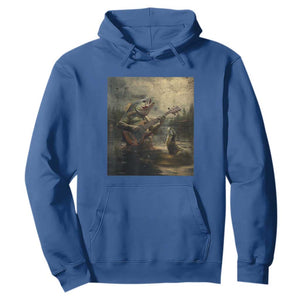 Weird Bass Fish Playing Bass Guitar Hoodie Funny Cursed Meme TS14 Royal Blue Print Your Wear