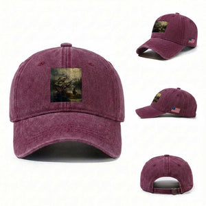 Weird Bass Fish Playing Bass Guitar Washed Cotton Baseball Cap Funny Cursed Meme TS14 Washed Cap Universal Fit Burgundy Print Your Wear