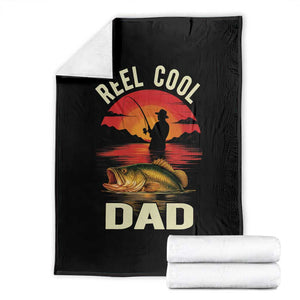 Funny Fishing Dad Throw Blanket Reel Cool Dad TS14 Black Print Your Wear