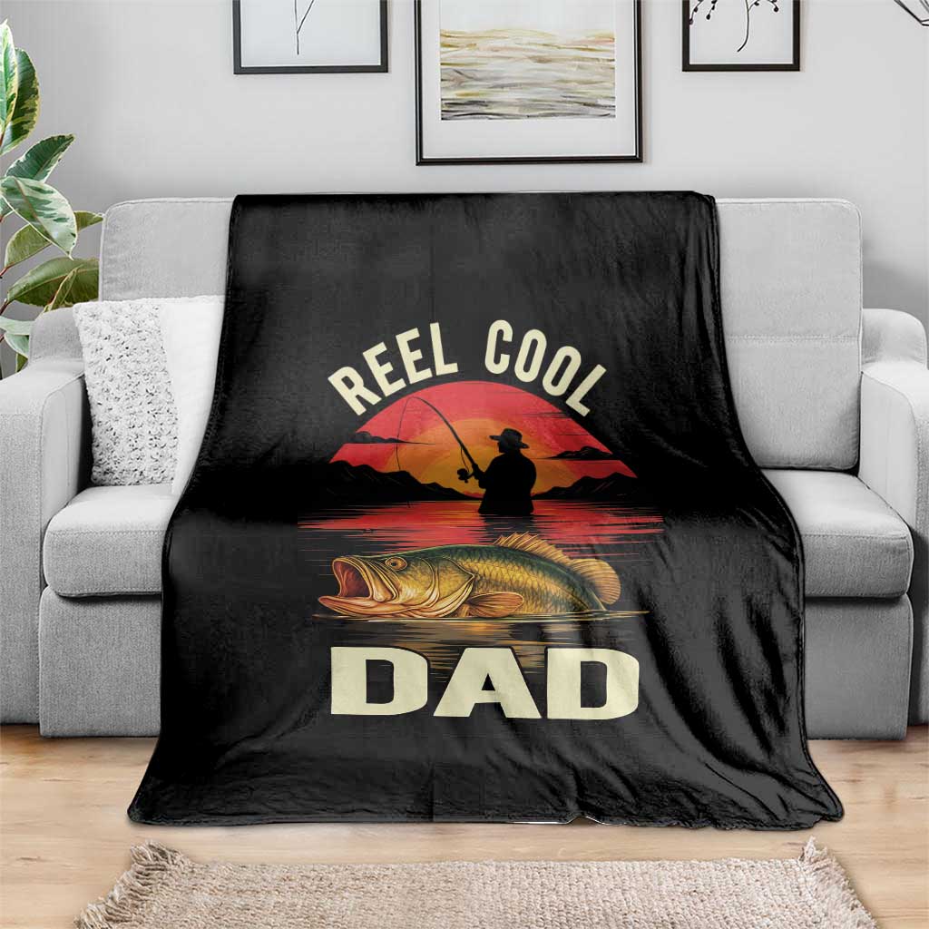 Funny Fishing Dad Throw Blanket Reel Cool Dad TS14 Print Your Wear