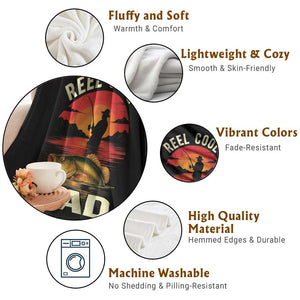 Funny Fishing Dad Throw Blanket Reel Cool Dad TS14 Print Your Wear